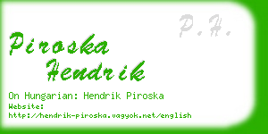 piroska hendrik business card